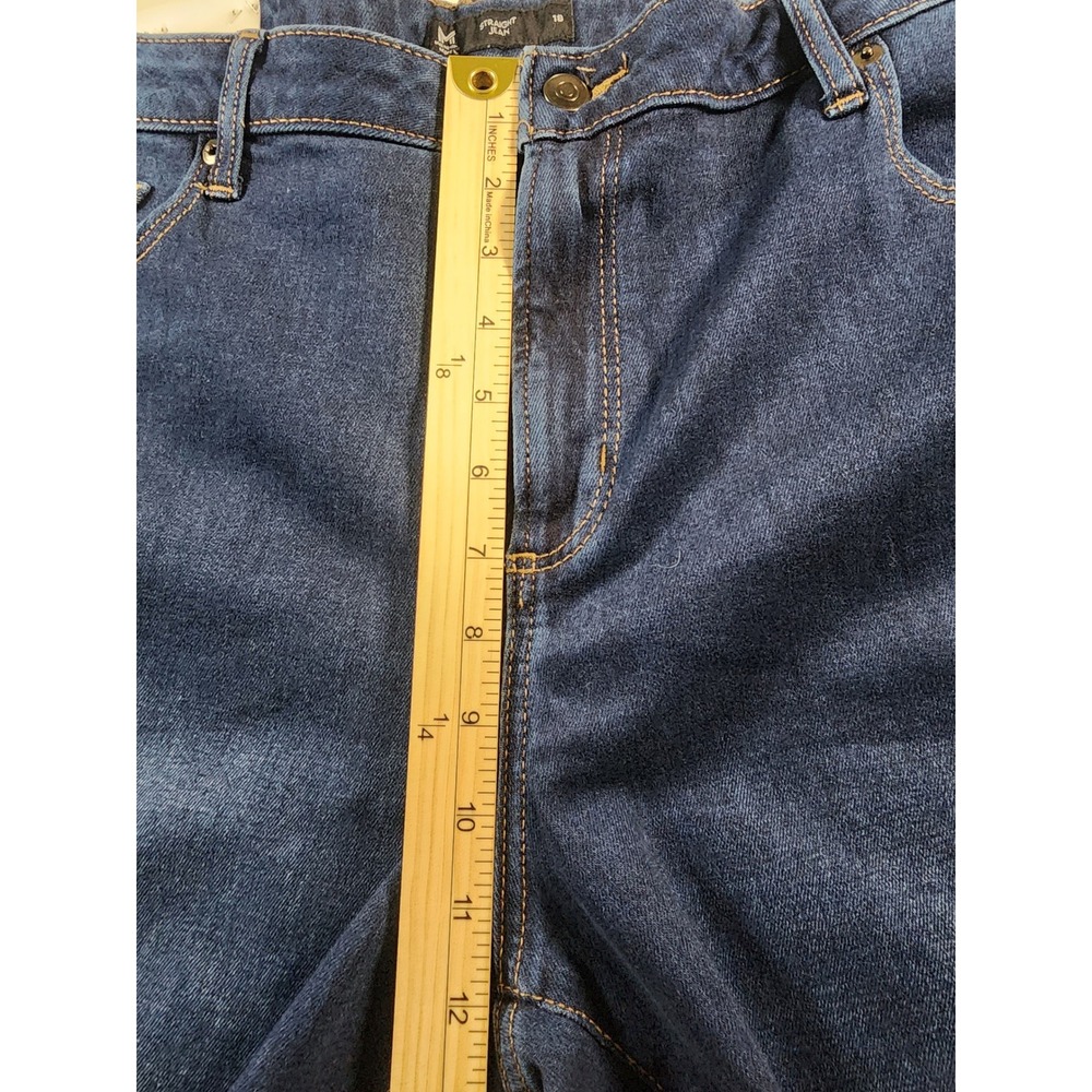 Members Mark Womens High Rise Straight Leg Jeans Dark Wash Blue Size 18 NWT - Picture 4 of 8